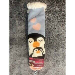 NWT Hangling Womens Thermal Cozy Slipper Socks Sherpa Lined Size 9-11 Penguins